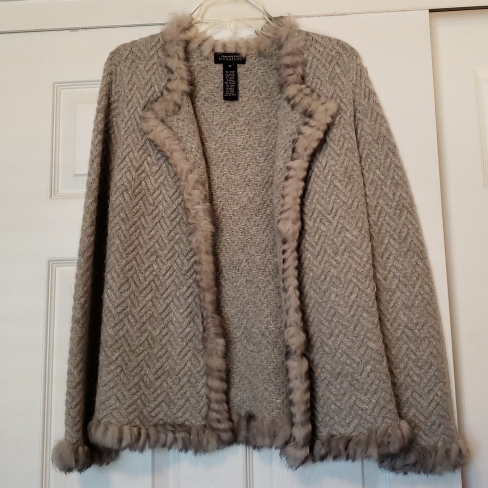 Jones New York Signature Gray Cardigan Sz. M